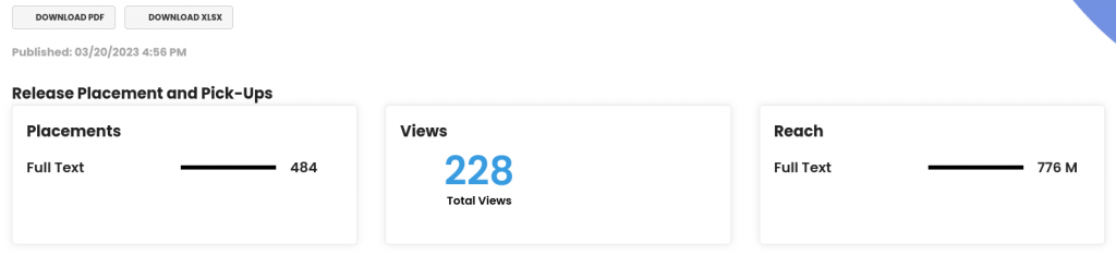 Standard Press Release Dashboard